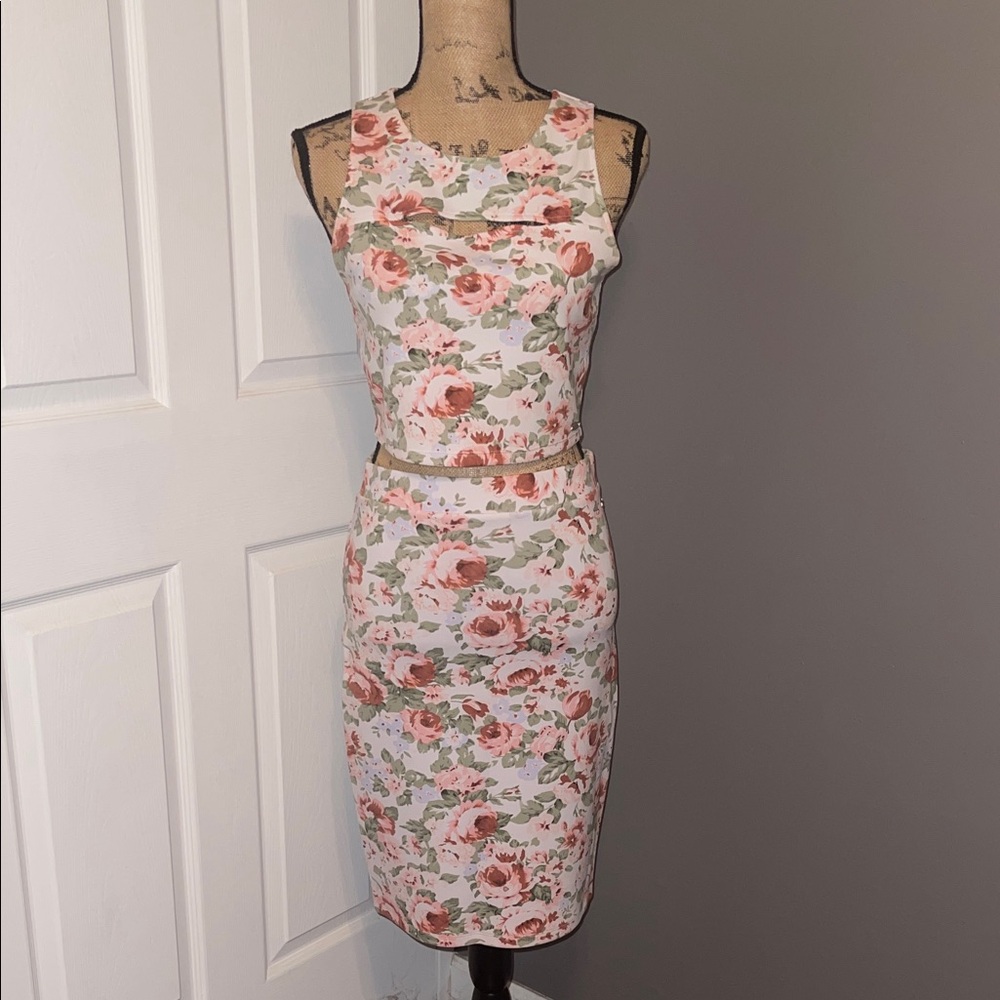 Floral Two-Piece Crop Top and Skirt Set